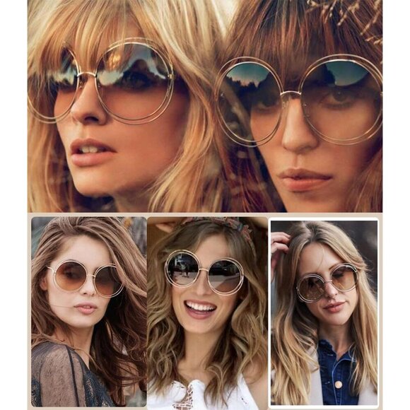 Metal Oversized Round Sunglasses Women UV400 Protection Fashion Accessories main image 7